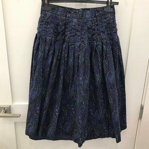 Beautiful Blue Green Patterned Wool Skirt